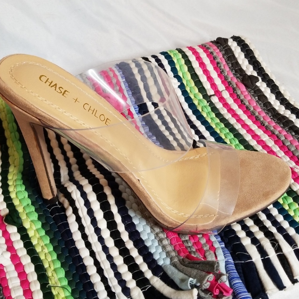 Clear Strap Nude Mule Heel - Picture 4 of 8